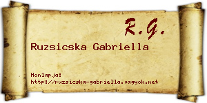 Ruzsicska Gabriella névjegykártya